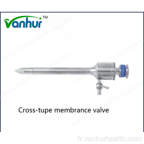 Trocart à valve à membrane de type croisé